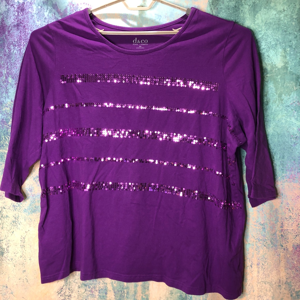 D & Co Denim & Company Sweater With Sequin